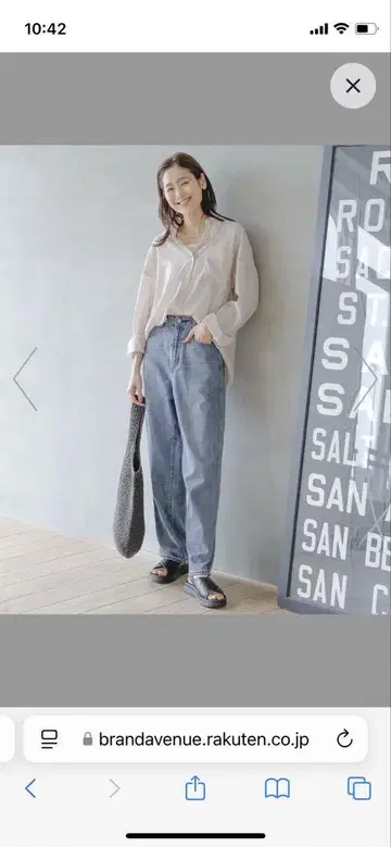 글로벌 워크 GOOD DENIM 배기 팬츠 블루 데님