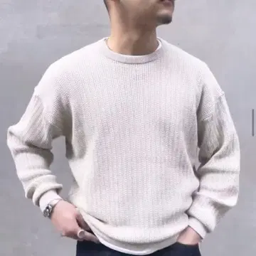 미사용! Time is on COTTON MESH CREW KNIT