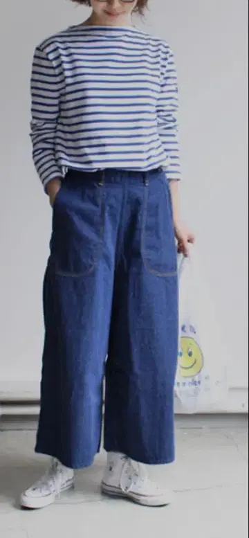 미사용 새상품 오어슬로우 오어슬로우 배기 런치 데님 팬츠