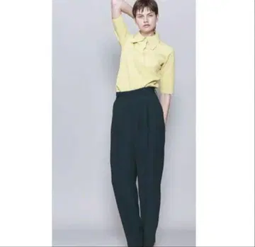 6 로쿠 GEORGETTE TUCK PANTS 2 네이비