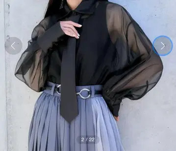 HARE 넥타이 시어 셔츠 블랙