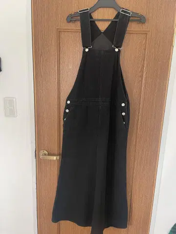 스픽 앤 스팬 블랙 데님 살로펫 원피스