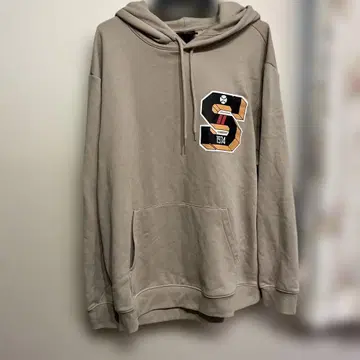 H&M 베이지 플리스 후드티 S 로고 1974