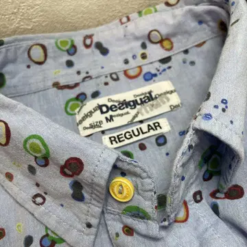 Desigual 반팔 셔츠 M 컬러풀 도트 데시구알 면 반팔 블라우스
