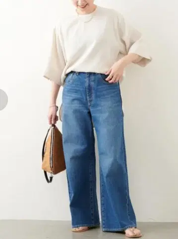 JOURNAL STANDARD 라이트 온스 루즈 데님 팬츠