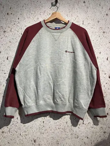 90s-00s CHAMPION 로고 자수 맨투맨 그레이