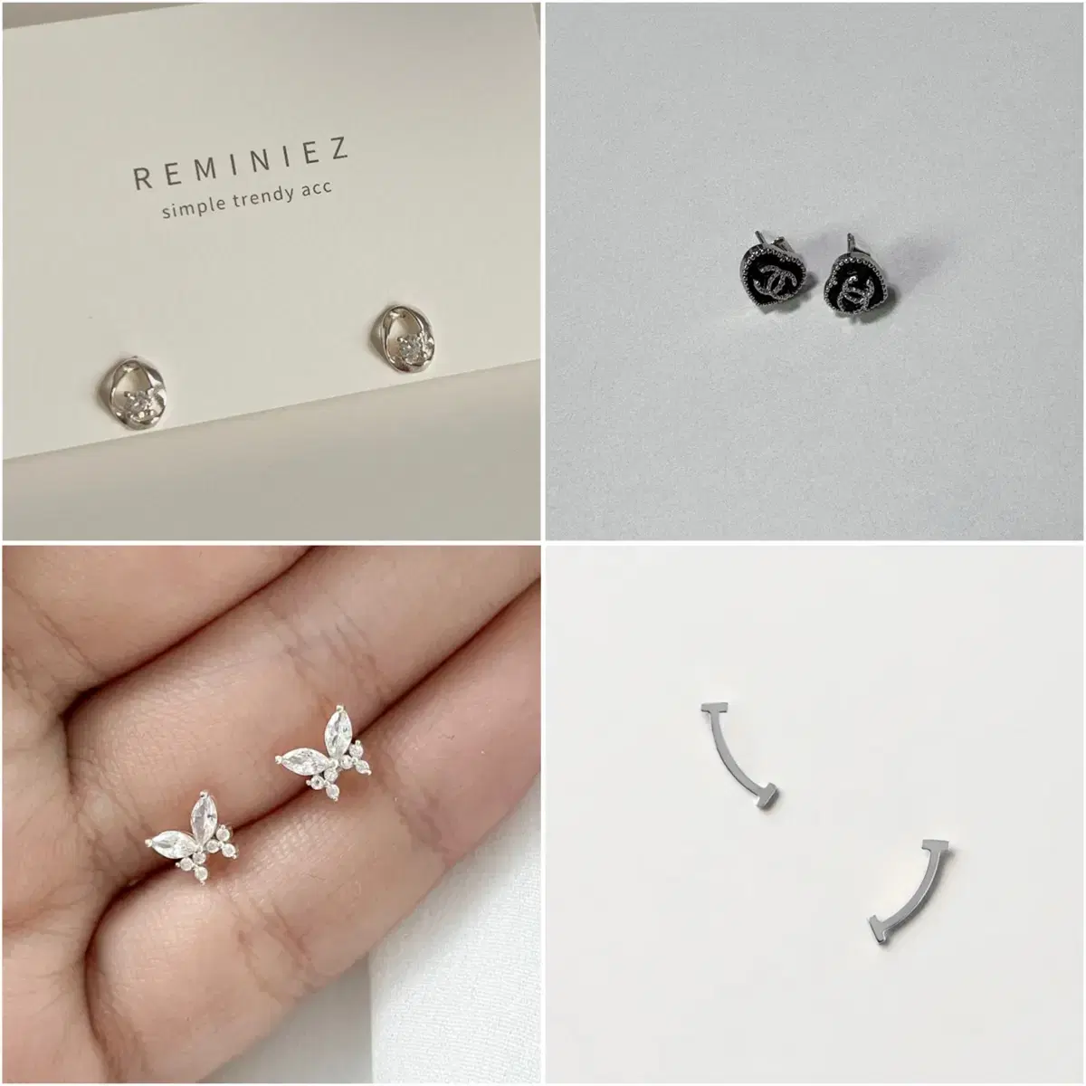 Earrings, 4 in bulk