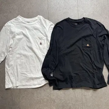 GAP 테디베어 자수 긴팔 티셔츠 2종 세트