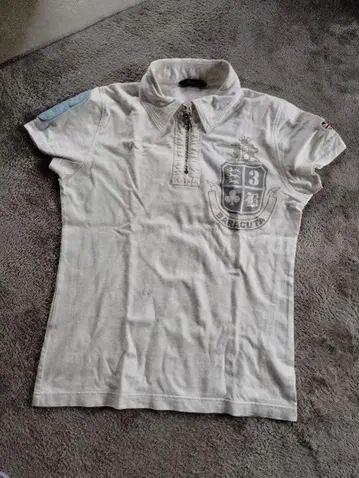 Baracuta 화이트 피케 셔츠 반팔
