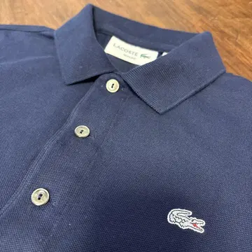 LACOSTE 라코스테 네이비 슬림 핏 피케 셔츠