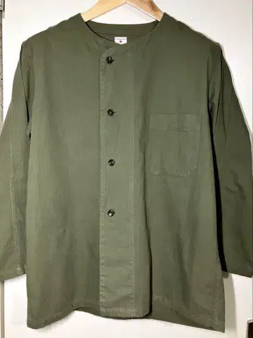 리얼 맥코이즈 PAJAMASHIRT 헤링본 노카라 셔츠 S
