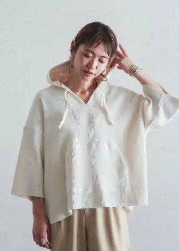 필드페르 변형 와플 멕시코 후드티 아이보리