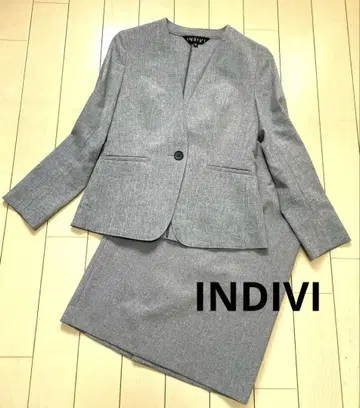 INDIVI 노카라 스커트 셋업 워셔블