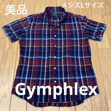 Gymphlex 체크 무늬 반팔 셔츠 L 사이즈