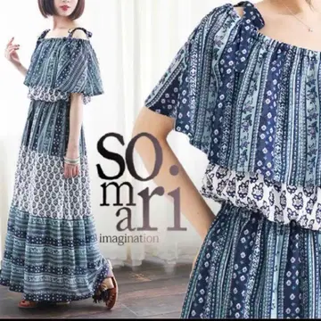 오샤레 워커 somari 소말리아 오프숄더 티어드 원피스