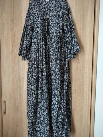 새상품 롱 가디건 아메리칸 폴리크 꽃무늬 롱