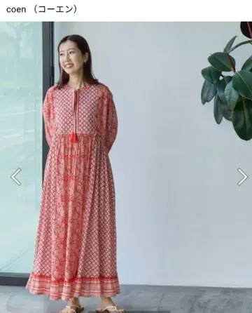 coen MARKET 사라사 프린트 카프탄 맥시 원피스