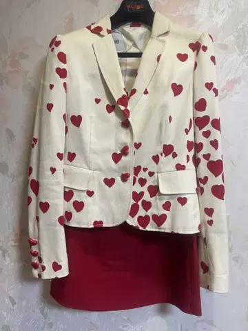 MOSCHINO 빈티지 모스키노 하트 무늬 자켓 셋업