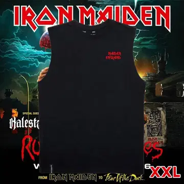 EMP 콜라보 Iron Maiden 밴딩 자수 탱크탑 (2XL 사이즈)