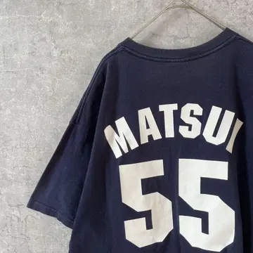 MATSUI 55 NY 양키스 마쓰이 히데키 티셔츠 네이비 XL 남성용