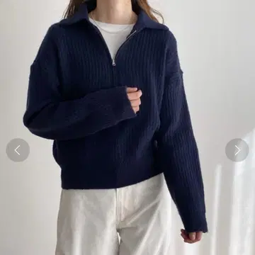 CANAL JEAN El mar 하프 지퍼 폴로 니트