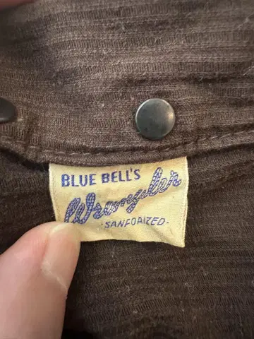 WRANGLER /BLUE BELL SANFORIZED 택 코듀로이