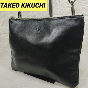 TAKEO KIKUCHI 다케오 키쿠치 사코슈 백 가죽 로고 엠보