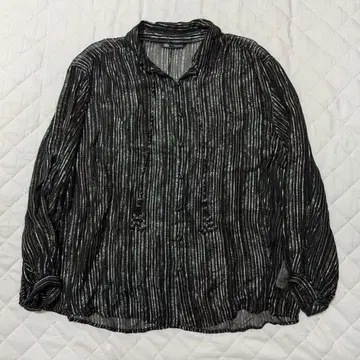 ZARA 라메 실버 비즈 셔츠 블라우스 스트라이프