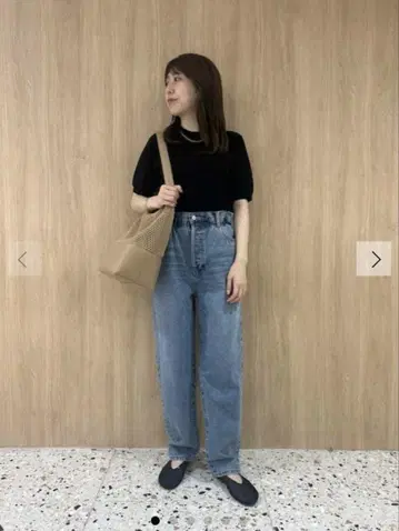 2025SS Mila Owen 워셔블 하프 슬리브 니트 블랙