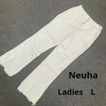 CF39 Neuha 누나 프론트 슬릿 데님 L 화이트