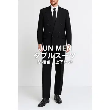 JUN MEN] 빈티지 더블 수트 셋업 블랙 남성용