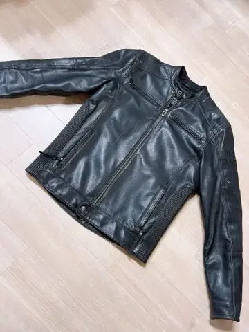 HARLEY-DAVIDSON 블랙 가죽 라이더 자켓
