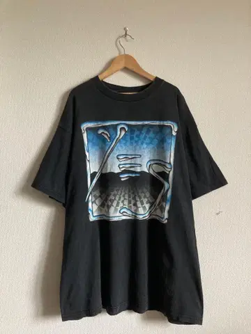 90s Yes 1998 투어 프린트 티셔츠 XL 블랙 밴딩 프로그레시브