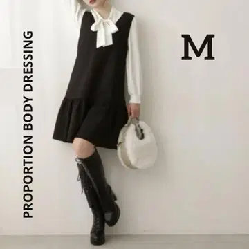 프로포션 바디 드레싱 미니 티어드 점퍼 스커트 블랙 M