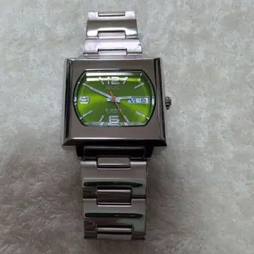 세이코 오토매틱 시계 그린 다이얼 스퀘어 SKX289 S-WAVE