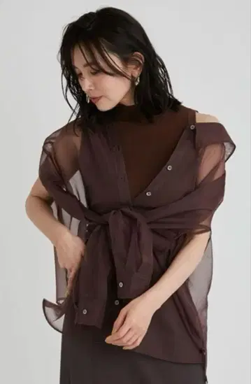 FLAY.ID 프레이 아이디 셔츠 레이어드 니트 탑 시어 셔츠