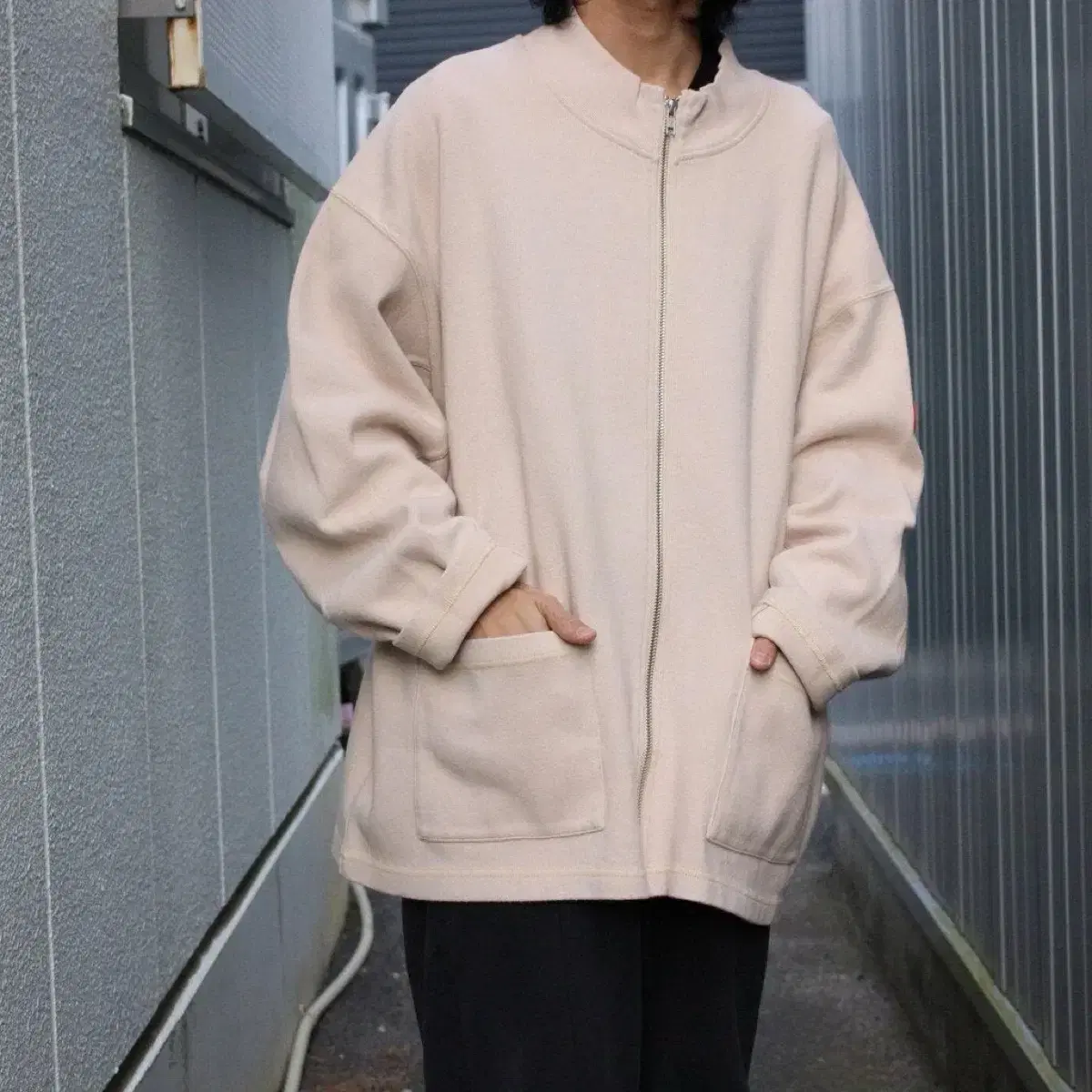 [XL] CAV EMPT dbl Knit Zip-Up Cardigan Charcoal
