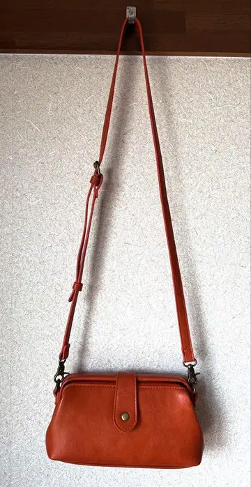 오렌지 천연 가죽 소가죽 숄더백