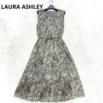 LAURA ASHLEY 플리츠 원피스 롱 벨트 리본 11호