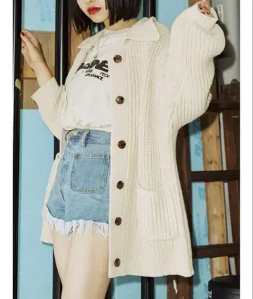 jouetie 쥬에티 가디건 화이트 무지