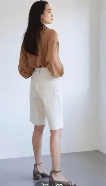 코엘 야누크 COELxYANUK 하프 데님 팬츠 24 아이보리