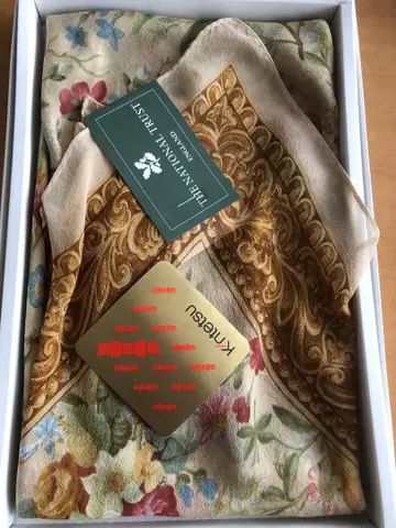 실크 꽃무늬 스카프
