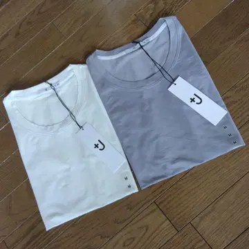 새상품 유니클로 + J 스트레치 수피마 코튼 T 슬리브리스 2장