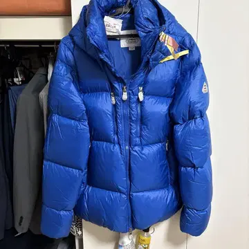 PYRENEX 피레넥스 후드 부착 다운 자켓 파랑 블루 M 사이즈
