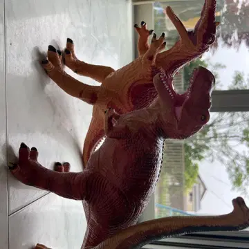 공룡 피규어 빨간색 약 30cm 3세트