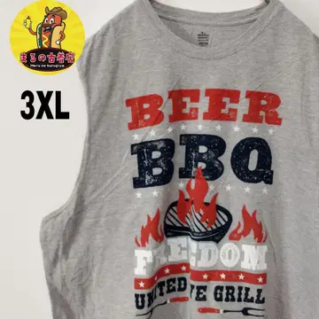 usa 구제 의류 patrimtic 슬리브리스 3XL 그레이 BBQ