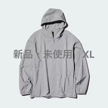 유니클로 포켓형 UV 차단 후드티 2025년산 그레이 XL 사이즈 새상품