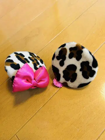 디즈니 머리띠 미니 레오파드 무늬 핑크 리본 패치 디즈니