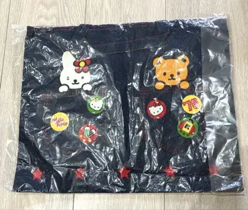 미사용 헬로키티 데님 토트 레슨 백 레트로