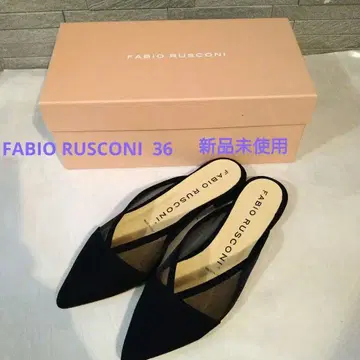 FABIO RUSCONI 파비오 루스코니 블랙 뮬 샌들 36